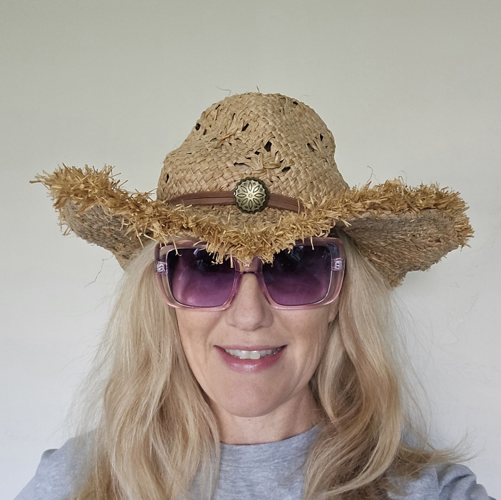 Outback Trading Co Wildfire Straw Cowboy Hat Sz S-M